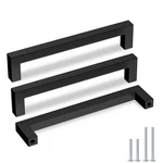 Goldenwarm 5 Pack Black Square Bar Cabinet Pull 6-1/4IN Hole Centers,. Fixed Price $26.99.