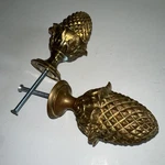 Vintage Set Brass Gold Tone Acorn Drawer Pull Large 7.25. Fixed Price $95.00.