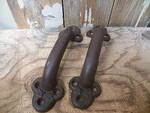 Lot Of 2 New Rustic 10" Heavy Cast Iron Large Gate Pulls Handles Barn Shed. Fixed Price $44.95.