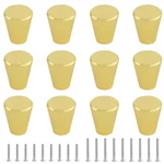 12 Pack Polished Gold Cabinet Knobs Drawer Cone Shaped Solid Dresser. Fixed Price $16.13.
