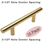*10 Pack* Cosmas Cabinet Hardware Brushed Brass Euro Style Bar Pull #305-3.5BB. Fixed Price $27.82.