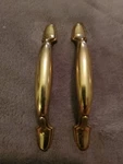 Set Of 2 Lancaster Polished Brass 3"CC Arch Cabinet Handle Pulls Hickory Meadows. Fixed Price $9.00.