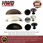Traditional Cup Pull Round Knob Kitchen Bath Cabinet Handles Silver Bronze Black. Fixed Price $7.99.