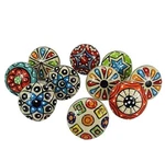 Dorpmarket Jsr 10 Pieces Set Dotted Ceramic Cabinet 1.75, Blue,white,chrome. Fixed Price $20.83.