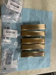 Emtek 86299US4, 3" C-to-c, Geometric Cabinet Pull, Satin Brass (5-PK) *read*. Fixed Price $15.38.