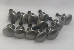 Thomasville Lot Of 12 Round Satin Brushed Nickle Kitchen/ Bath Cabinet Pulls. Fixed Price $10.00.