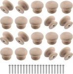 Zorfeter 20 Pcs Wood Unfinished Drawer Knobs Mushroom Shape Furniture Cabinet. Fixed Price $11.83.