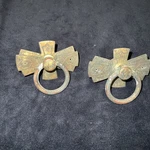 Pair Of Matching Victorian Bronze Craftsman Eastlake Antique Ring Drawer Pulls. Fixed Price $49.50.