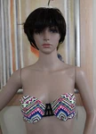 O'rageous Multi Tribal Push Up Caged Center Bandeau Top/swim Bra,s-xl-read. Fixed Price $5.00.