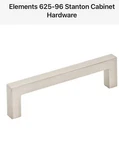 Lot Of Pcs Elements 625-96SN 96MM Stanton Square Bar Cabinet Pull Sat Nickel. Fixed Price $79.80.