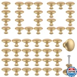 Mlynzxjsy 100 Pack Gold Round Cabinet Knobs 1-1/6 Inch (30MM) Drawer Bulk. Fixed Price $73.89.