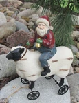Inside Santa Cowboy Pull Toy*riding Lamb Sculpture Primitive/french Country*new. Fixed Price $28.00.