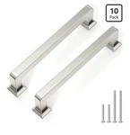 Homdiy 10 Pack Cabinet Handles, 5-1/16" Hole Center Solid Zinc Alloy. Fixed Price $25.64.