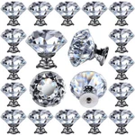 26 Pcs Glass Cabinet Knobs Crystal Drawer Pulls Clear 30 Mm Diamond For Kitch.... Fixed Price $34.48.
