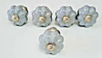 Liberty Hardware Chrome & Gray Blue Melon Shaped Knob 1.5" (38MM) New. Fixed Price $17.00.