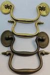 Oval Rosette Rope Pattern Back Plate Bail Pull Handle Mid Century Modern Antique. Fixed Price $12.24.