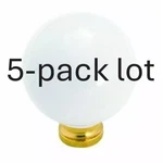 New 5-PACK Lot Amerock BP727-30 White Porcelain 1" Cabinet Knob Brass Base. Fixed Price $23.24.