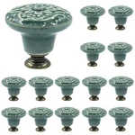 Piutouyar Green Ceramic Knobs, Kitchen Cabinet Retro Dresser Dr.... Fixed Price $23.72.