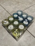 Ikea 3 Sets Of 4 Tea Lights Glass Holders W/small Candles New *1 Missing. Fixed Price $25.00.