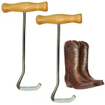Intrepid International Wooden Handle Boot Dark Stain Polished Chrome. Fixed Price $14.76.