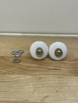 Amerock BP706-30 White 1 Porcelain Cabinet Knob Pulls With Gold Stem- 2 Pack. Fixed Price $5.14.
