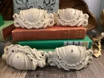 Cast Iron Drawer Pulls Set Of 4 Cups White Distressed No Screws Shabby Chic. Fixed Price $58.50.