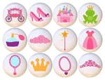 Set Of 12 Princess Girl Ceramic Drawer Pulls Dresser Cabinet Knobs. Fixed Price $47.88.