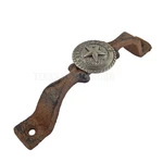 State Of Texas Silver Star Seal Cabinet Drawer Door Handle Pull Rustic Cast Iron. Fixed Price $14.36.