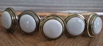 Cabinet Drawer Pulls Knobs Polished Brass Porcelain Center 1.25 WX1 Set Of. Fixed Price $9.99.
