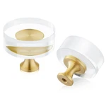 Qogrisun 10-PACK Glass Crystal Knobs Brass Drawer Dresser Pulls, 1-1/4-INC. Fixed Price $38.50.