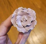 Anthropologie Drawer Pull Lavender Flower Enamel On Ceramic Cabinet Knob. Fixed Price $7.65.