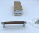 Rejuvenation West Slope Drawer Pull 4" Walnut Wood Polished Chrome C9754. Fixed Price $20.00.