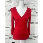 Cabi Surplice Hanky Top 3/4 Sleeve Red Sz M #583 Euc. Fixed Price $20.00.