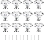 12 Pcs 40MM Crystal Clear Glass Cabinet Drawer Pulls, Diamond Shape Cupboard K. Fixed Price $33.49.