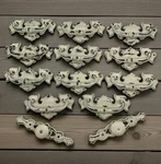 Vintage Shabby Painted Drawer Pulls Handles Lot 13 Distressed Cream Cast Metal. Fixed Price $58.49.