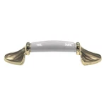 Amerock BP981-3CW Polished Brass 3" Ctr Cabinet Handle Pull White Ceramic Center. Fixed Price $6.05.