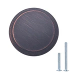 South Main Oil Rubbed Bronze Modern Round Flat Cabinet Knob 1-3/16 (25-PACK). Fixed Price $8.00.