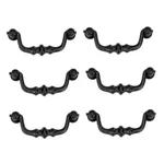 Black Wrought Iron Drawer Bail Pull 4.38" Rust Resistant Powder Coat Pack Of 6. Fixed Price $81.99.