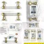 Liberty 4 Brushed Brass Frosted Glass Cabinet Drawer Pulls 3.75" Lot P39379C-BFG. Fixed Price $39.95.
