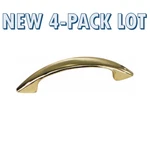 4-PACK Lot Laurey 22037 Modern Standards Cabinet Hardware Pull Polished Brass 3". Fixed Price $14.05.