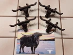 4 Texas Longhorn Metal Western Cabinet Hardware Drawer Pulls Knobs Cow. Fixed Price $25.00.