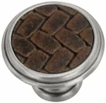 Laurey 12090 Cabinet Hardware 1-1/8-INCH Round Knob, Satin Nickel And Brown. Fixed Price $12.09.