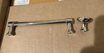 Signature Hardware Strasbourg Brass Cabinet Pull 6" And Knobs - Polished Nickel. Fixed Price $199.00.