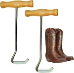 Intrepid International Wooden Handle Boot Dark Stain Polished Chrome. Fixed Price $14.52.
