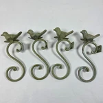 Anthropologie Bird Wall Hooks Cast Iron Distressed Green Set Of 4 Rustic Decor. Fixed Price $59.99.
