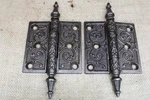 2 Old Door Hinges X 3" Antique Large Steeple Top Victorian Vintage Iron Atlas. Fixed Price $61.85.