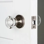 Nostalgic Warehouse Classic Rosette With Round Clear Crystal Glass Knob Privacy. Fixed Price $69.99.