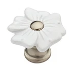 12 Brainerd 1-3/8" Petite Floral Cabinet Drawer Knob Satin Nickel White Ceramic. Fixed Price $45.00.