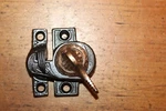 Restored Antique Cast Iron & Brass Sash Lock Latch Oct 15, 1888 Patent FF-3. Fixed Price $33.75.
