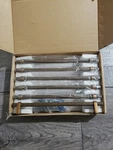 6PK Goo-ki 7 9/16" Hole Center Knurled Antique Brass Cabinet Bar Pulls Handles. Fixed Price $28.99.